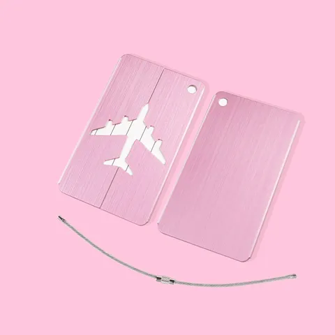 Étiquette de Bagage en Alliage d'Aluminium Design Avion Ajouré Porte-Nom de Valise en Métal Accessoires de Voyage