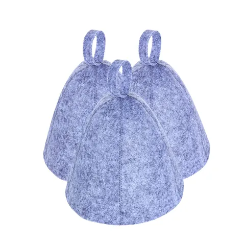 Grey Felt Sauna Hat Minimalist Thickened Water Absorbing Bath Cap With Hanging Loop For Spa Bathroom Spa Accessories