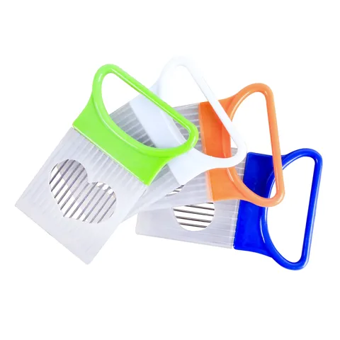 Stainless Steel Onion Holder Slicer Meat Tenderizer Vegetable Guard Ergonomic Plastic Handle Kitchen Cooking Tool