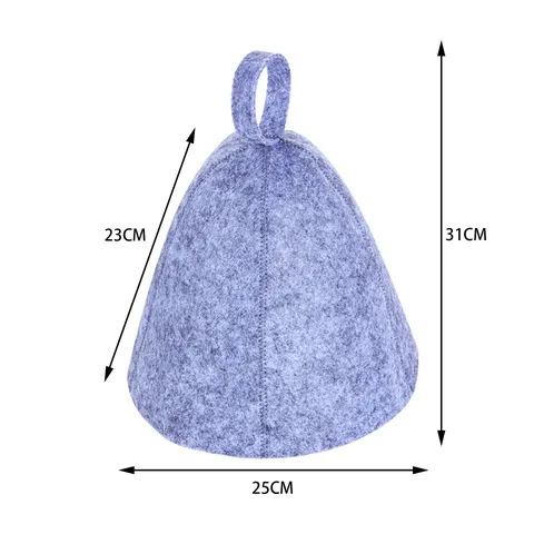 Grey Felt Sauna Hat Minimalist Thickened Water Absorbing Bath Cap With Hanging Loop For Spa Bathroom Spa Accessories