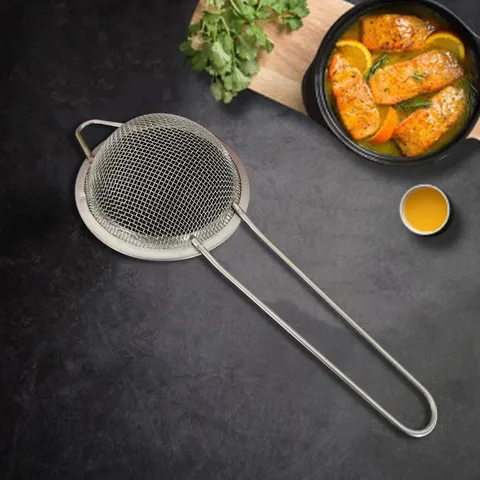 316 Stainless Steel Kitchen Fine Mesh Strainer Oil Skimmer Sieve For Soy Milk Food Filtering Tool