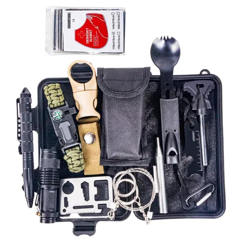 Nood Survival Uitrusting Kit Taktische Kunststof Doos Set Multifunctionele Outdoor Overlevingsgereedschappen