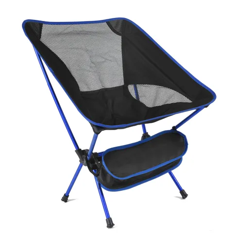 Portable Outdoor Folding Chair Lightweight Camping Moon Chair Aluminum Alloy Frame Oxford Fabric For Fishing And Beach