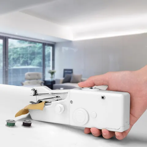 Handheld Portable Mini Electric Sewing Machine Cordless Hand Stitch Clothing Fabric Household Travel Sewing Tool