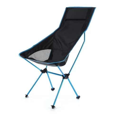 Outdoor Folding Camping Chair Portable Aluminum Alloy Moon Chair With Headrest Lightweight Fishing Chair For Hiking Travel Picnic