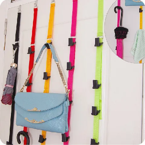 Cinghia di Sospensione Regolabile Sopra la Porta Resistente Senza Punzone Cinghia Organizer per Borse Home Storage Hanger
