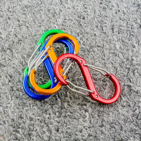 Mousqueton en Forme de S en Alliage d'Aluminium Double Mousqueton à Ressort Mini Pince à Ressort Porte-clés Camping Randonnée Quincaillerie Extérieure