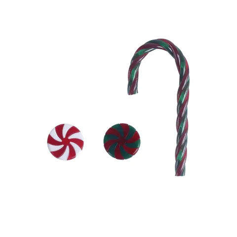 Acrylic Christmas Candy Ornaments Red White Green Spiral Peppermint Cane Hanging Decorations For Xmas Tree DIY Party