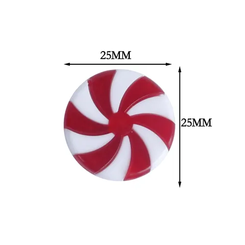Acrylic Christmas Candy Ornaments Red White Green Spiral Peppermint Cane Hanging Decorations For Xmas Tree DIY Party