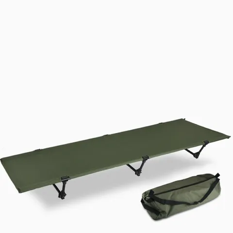 Outdoor Portable Folding Camping Cot Aluminum Alloy And Oxford Cloth Heavy Duty Military Cot For Office Nap Fishing And Hiking Travel Bed