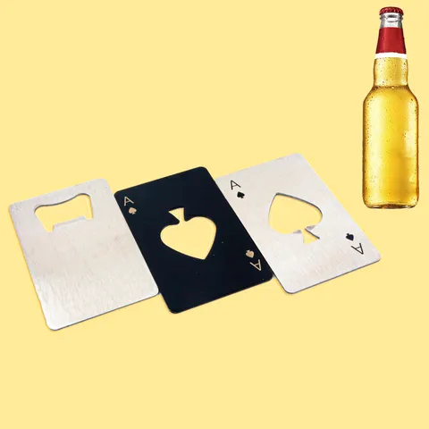 Stainless Steel Poker Ace Of Spades Credit Card Bottle Opener Creative Portable Beer Opener Bar Tool