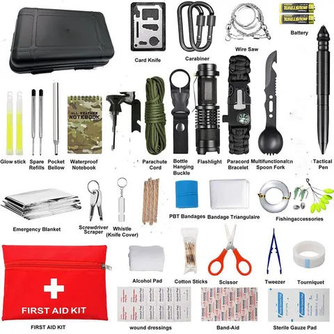 Multifunctionele Buiten Overlevingsuitrusting Kit Noodgereedschap Set Voor Kamperen Wandelen Wildernis Exploratie Uitrusting