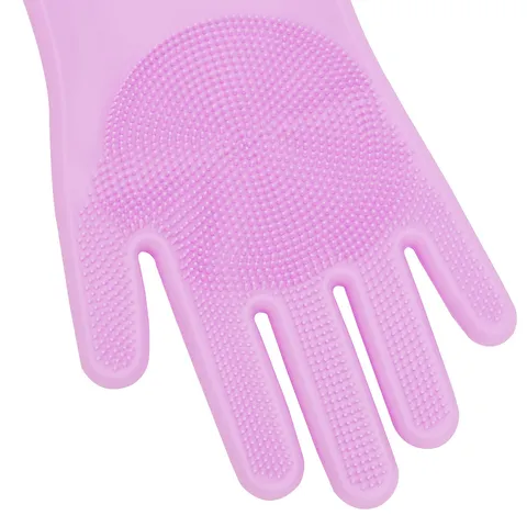 Gants de Nettoyage de Vaisselle en Silicone Gants Magiques de Gommage Outil de Nettoyage Ménager de Cuisine Avec Brosses Denses