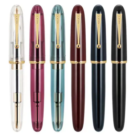 Jinhao Dadao Stylo Plume en Résine Stylo à Encre Capuchon Spirale Plume Iridium Stylo d'Écriture Calligraphie Boîte Transparente Cadeau