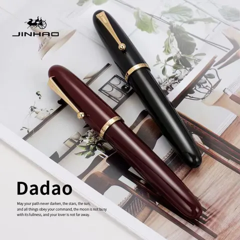 Jinhao Dadao Stylo Plume en Résine Stylo à Encre Capuchon Spirale Plume Iridium Stylo d'Écriture Calligraphie Boîte Transparente Cadeau