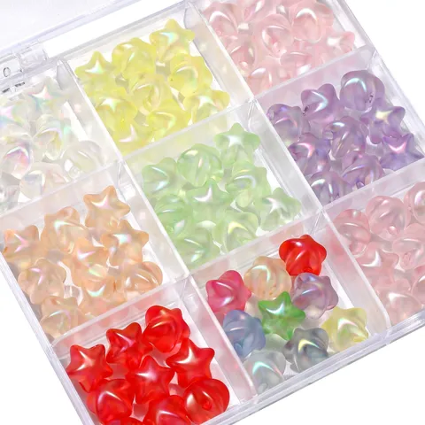 Perles Étoile en Acrylique Mat Galvanisé Perles Vrac Pour Fabrication de Bijoux DIY Chaîne de Téléphone Bracelet Collier Accessoires