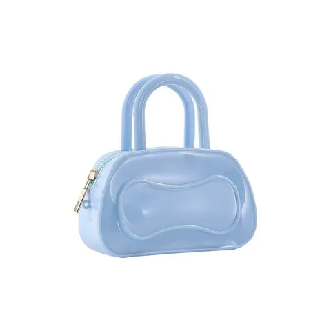 Damen PVC Jelly Tasche Transparente Boston Handtasche Lässige Einfarbige Einzelne Schulter Umhängetasche Modische Schicke Henkeltasche