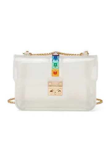 Modische Nische Design Transparente PVC Umhängetasche Damen Vielseitige Jelly Tasche Schicke Kette Handtasche Tote Tasche