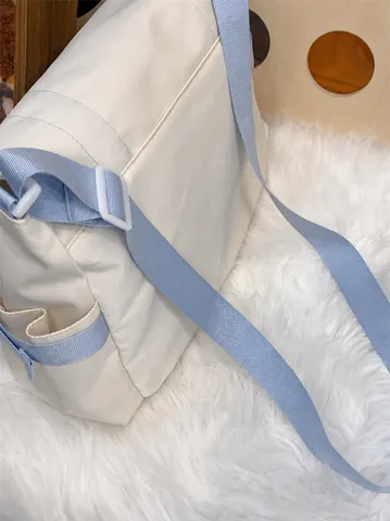 Γυναικείο Κορεάτικο Niche Πτυχωτό Φιόγκος Ita Bag Nylon Χιαστί Τσάντα Ώμου Διαφανές Parathiro Γλυκιά Καθημερινή Τσάντα Χεριού