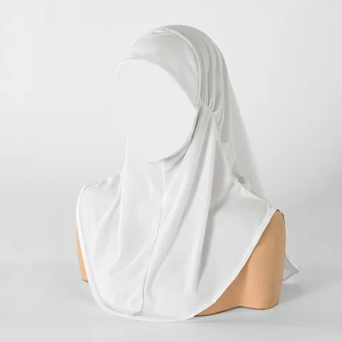 Berretto con Foulard in Lino di Cristallo Elastico Tinta Unita da Donna Pullover Protezione del Collo Hijab Islamico Sottocuffia Cappello