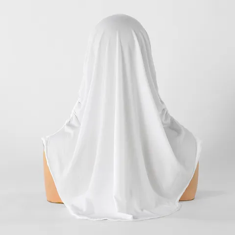 Berretto con Foulard in Lino di Cristallo Elastico Tinta Unita da Donna Pullover Protezione del Collo Hijab Islamico Sottocuffia Cappello