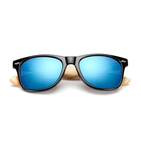 Klassieke Unisex Zonnebril Kunststof Frame Bamboe Poten Kleurrijk Gecoate Lenzen Modieuze Brillen Voor Outdoor Reizen Strand