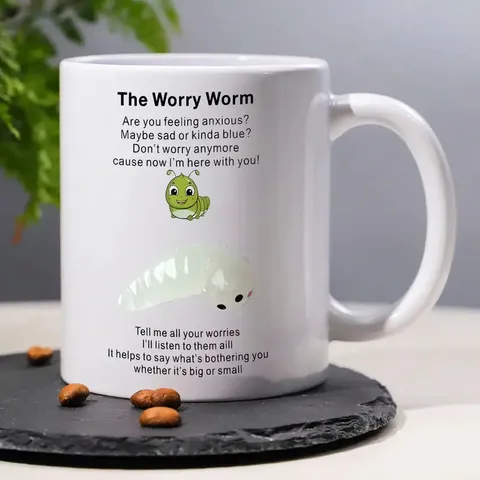 White Ceramic Coffee Mug Office Tea Cup With Cute Cartoon Print Microwave Safe Ceramic Drinkware For Home Kitchen