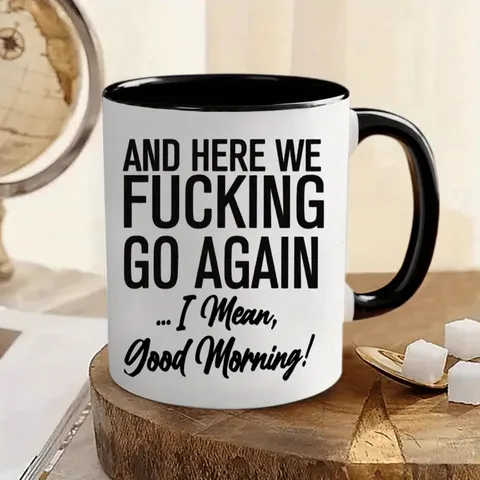 Modern Minimalist Ceramic Coffee Mug Printed Ceramic Cup For Office And Home Daily Use Drinking Utensil