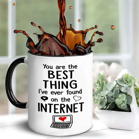 Schwarz und Weiß Keramik Kaffeetasse Modern Minimalistisch Büro Trinkgeschirr Mikrowellengeeignet Bedruckte Tasse Geschenk