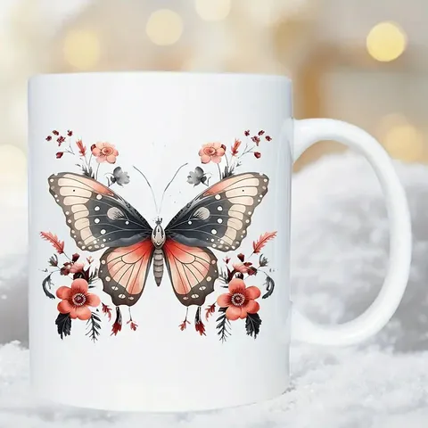 Weißer Keramik Kaffeetasse Süßer Grafik Gedruckt Teetasse Ergonomischer Griff Büro Zuhause Tägliche Trinkgeschirr Neuheit Geschenk Tasse