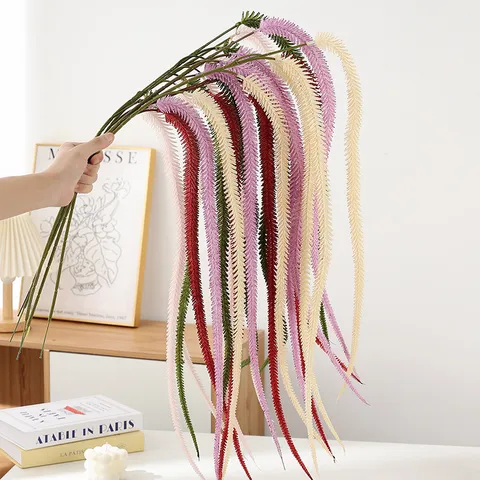 Artificial Hanging Flower Vines Flocked Long Branch Floral Material For Wedding Home Decor Floral Arrangement