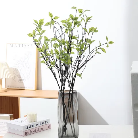 Branche de Feuille de Lotus Artificielle Tige de Plante Verte en Soie pour Décoration d'Intérieur Arrangement Floral
