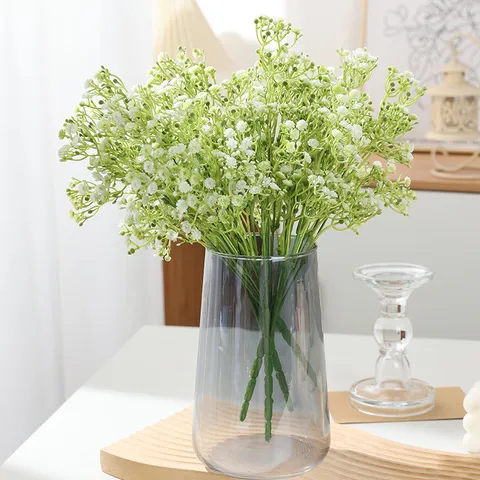 Fleurs Artificielles Bébé Souffle Faux Gypsophile Bouquet en Plastique Pour DIY Fête de Mariage Maison Décoration Florale Arrangement
