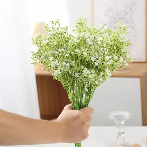 Fleurs Artificielles Bébé Souffle Faux Gypsophile Bouquet en Plastique Pour DIY Fête de Mariage Maison Décoration Florale Arrangement