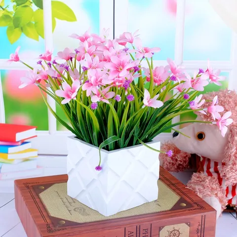 Artificial Orchid Lily of the Valley Flower Bouquet Silk Fake Flowers For Home Bedside Decor