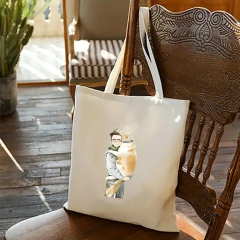 Lässige Canvas Tragetasche Damen Mode Schulter Handtasche Große Kapazität Einkaufstasche Umweltfreundliche Wiederverwendbare Tasche