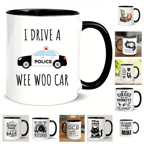 Tasse à Café en Céramique Avec Texte Drôle et Illustration Moderne Minimaliste Bureau et Maison Vaisselle Tasse en Céramique Cadeau