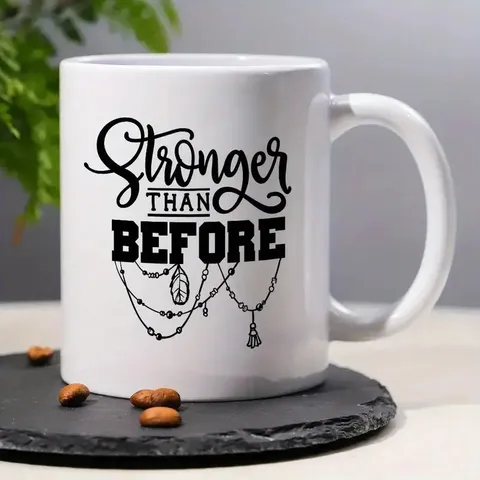 White Ceramic Coffee Mug Printed Office Tea Cup Microwave Safe Ceramic Drinkware With Comfortable Handle