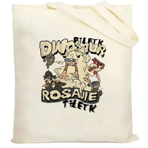 Borsa Tote in Tela Casual da Donna Grande Capacità Borsa a Tracolla Vintage con Stampa di Lettere Borsa della Spesa Quotidiana