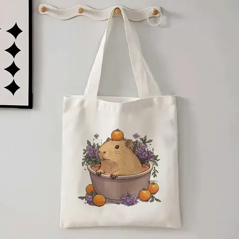 Borsa Tote in Tela Casual per Donna Moda Carina Stampata Borsa a Tracolla Grande Capacità Borsa della Spesa