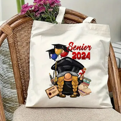 Segeltuch Tragetasche für Damen Lässige Wiederverwendbare Einkaufstasche Ästhetische Vintage Gedruckte Schultertasche Geschenk