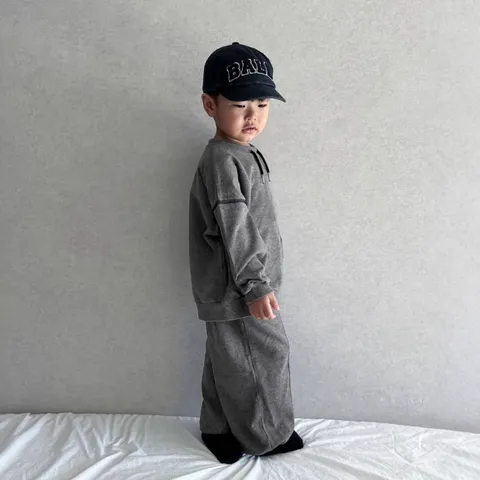 Kids Spring Sweatshirt Set Boys Girls Long Sleeve Pullover Sweatshirt And Long Pants Cotton Blend Casual Sportswear