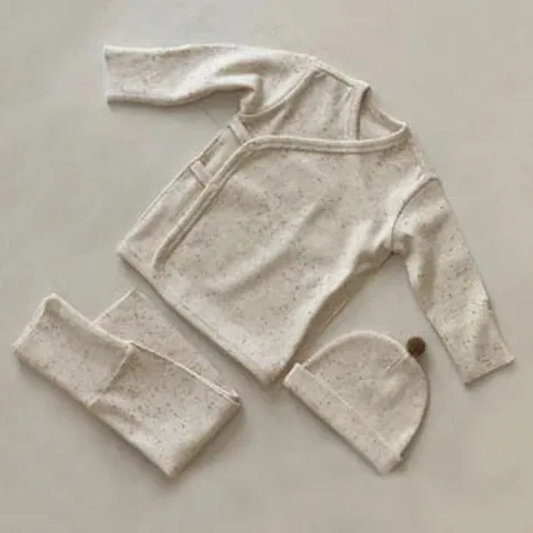 Baby Koreaanse Stijl Gekleurde Stippen Geribbeld Katoen Kimono Top En Hoge Taille Buikbescherming Broek Set Kleuter Lente Herfst Kleding