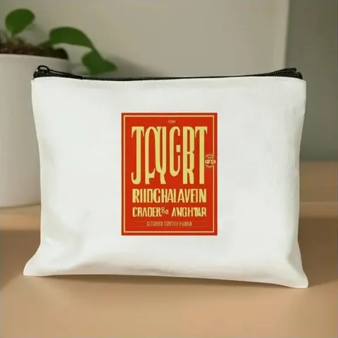Minimalistisch Leinwand Kosmetiktasche Reißverschluss Make-up Etui Tragbar Federmäppchen Mehrzweck Aufbewahrungstasche Für Damen Reise Täglicher Gebrauch