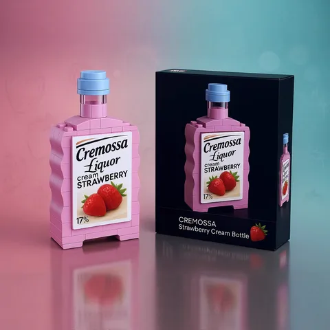 Creative Skull Strawberry Tequila Liquor Bottle Building Blocks Brick Toy Adult Decompression Desktop Decor