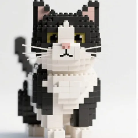 Mini Building Blocks Cute Cat Figures Assembling Brick Toys Creative Animal Desktop Ornament Collector Gift For Adults