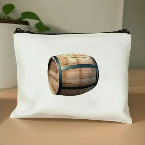 Weißes Canvas Make-up Täschchen Reißverschluss Federmäppchen Tragbare Reise Kosmetiktasche Mehrzweck Aufbewahrungstasche Für Damen Täglichen Gebrauch