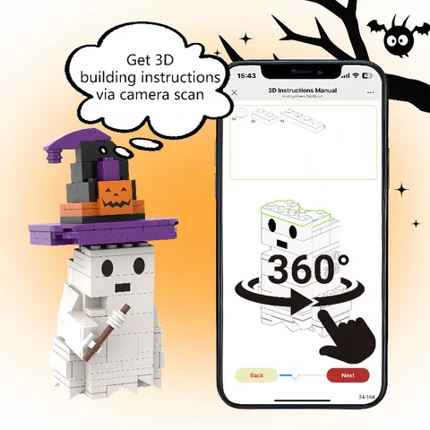 Halloween Ghost Pumpkin Building Blocks Small Particle Interlocking Toys Party Decor Gift