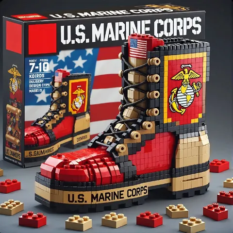 Military Boot Building Blocks Military Assembly Brick Toy Educational Gift For Boys Plastic Construction Set