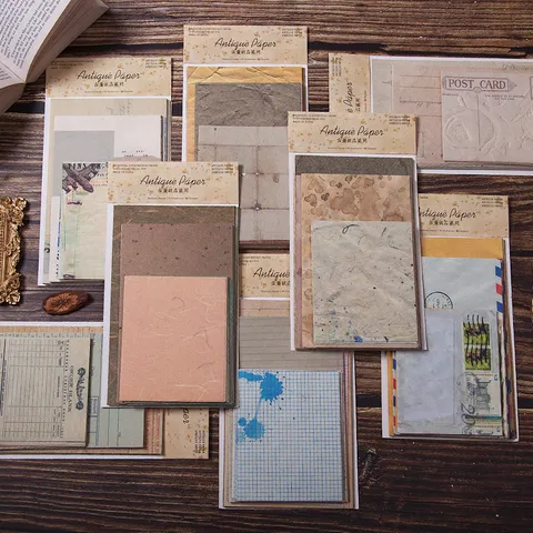 Vintage Antique Paper Material Pack Journal Scrapbooking DIY Decorative Paper Retro Letters Notes Stationery Supplies
